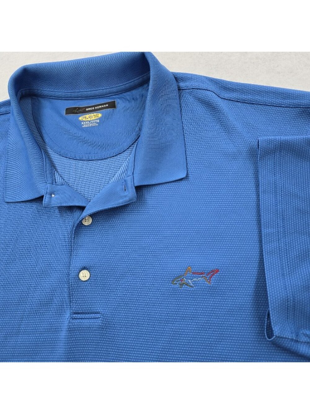 Greg Norman Play Dry Golf Polo Shirt Mens Size XXXL Performance Stretch Blue